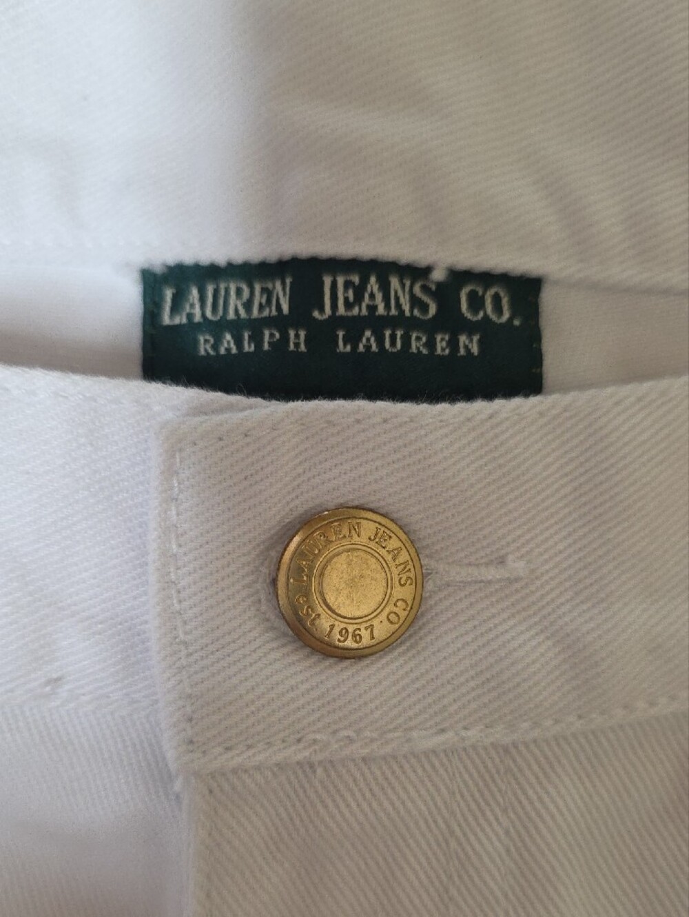 Lauren Ralph Lauren White Crop Jeans with Hand-Painted Floral Detail Waist 35 - Picture 4 of 7
